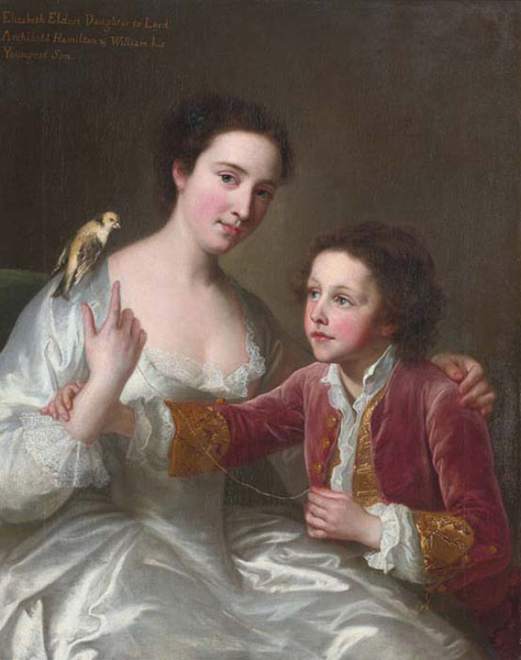elizabeth hamilton later countess of warwick and her brother william hamilton